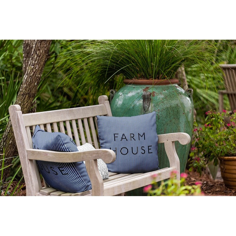 Farmhouse Ticking Polyester Indoor/Outdoor Pillow