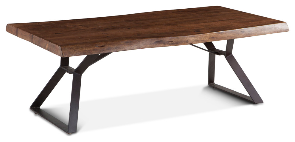 London Loft Coffee Table  Live Edge Coffee Table  Coffee Table  Living RoomTable   Industrial   Coffee Tables   by Blowing Rock Home Source  Houzz