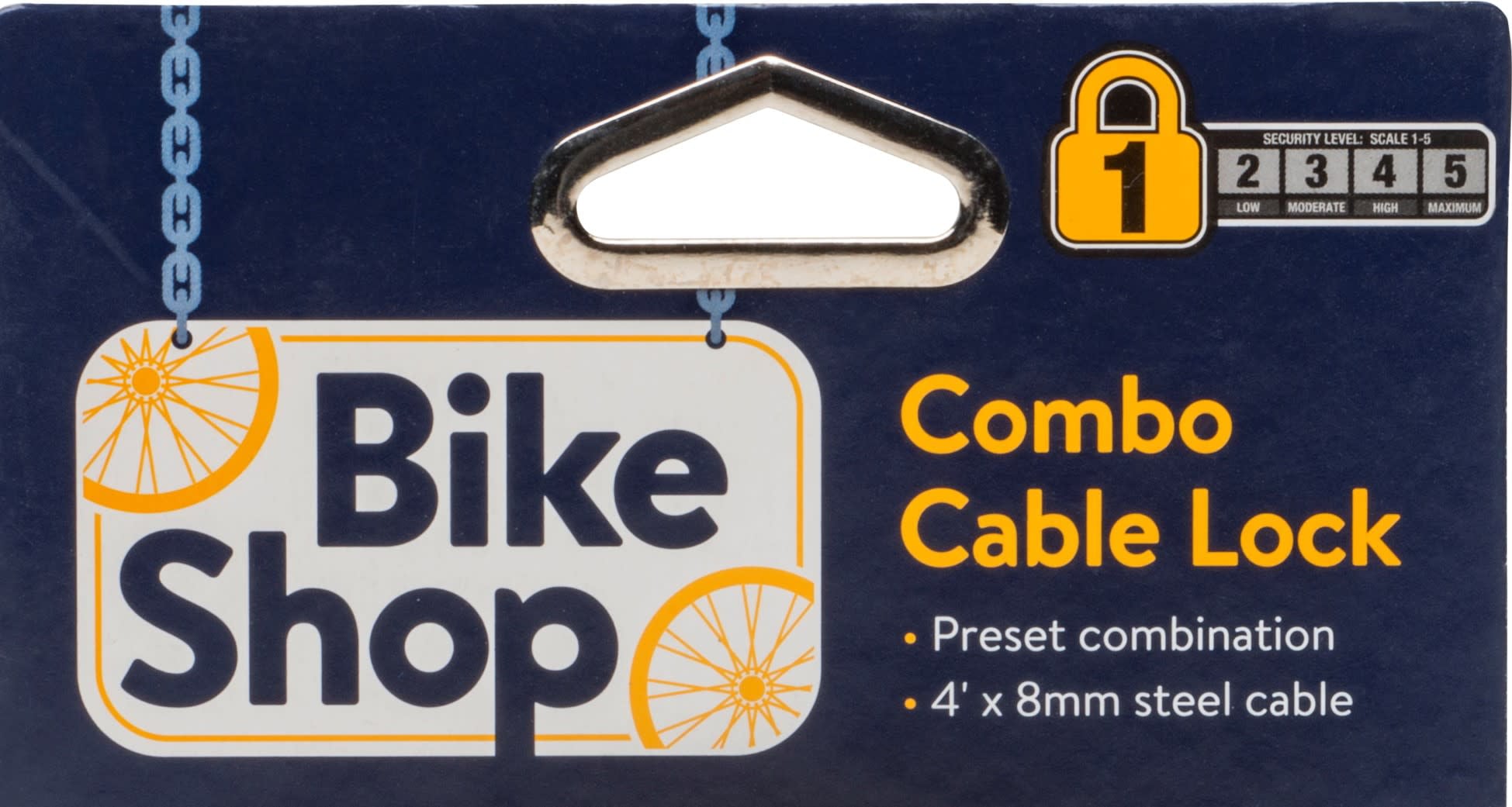 Bike Shop 4ft x 8mm Combo Cable Bike Lock