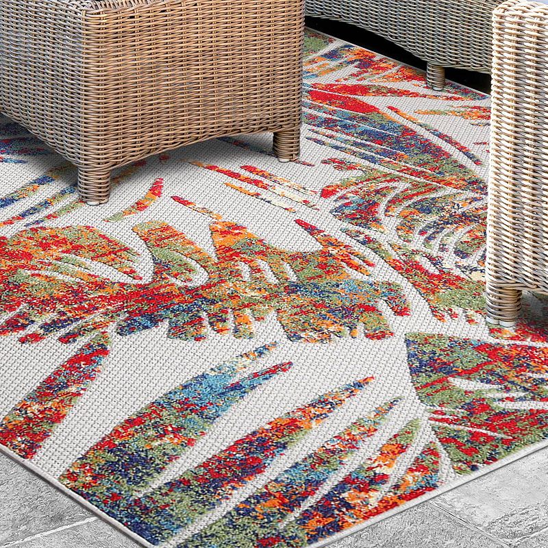 SUPERIOR Botanical Leaves Modern Indoor/Outdoor Area Rug