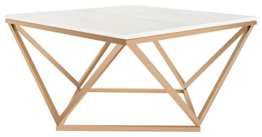 Gibson Marble Top Cocktail Table   Contemporary   Coffee Tables   by AED Luxury Home Decor  Houzz