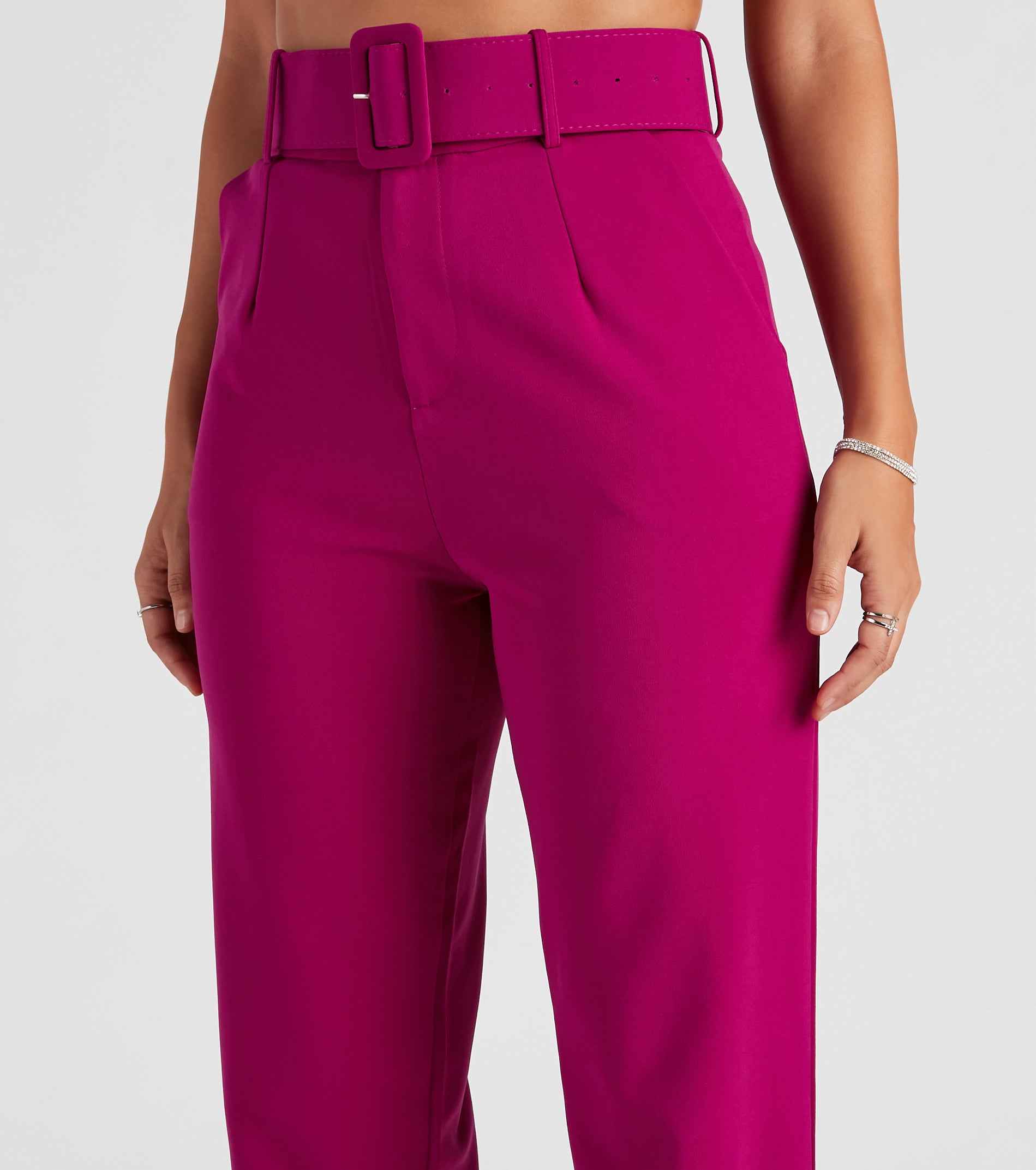 Sixties Style Belted Crepe Pants