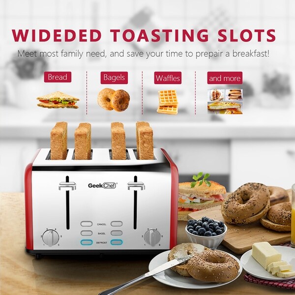 4-slice stainless steel toaster