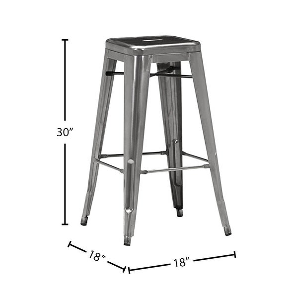 (Set of 2) Williston Modern Industrial Gunmetal Steel Counter 26” and Bar 29” Stool