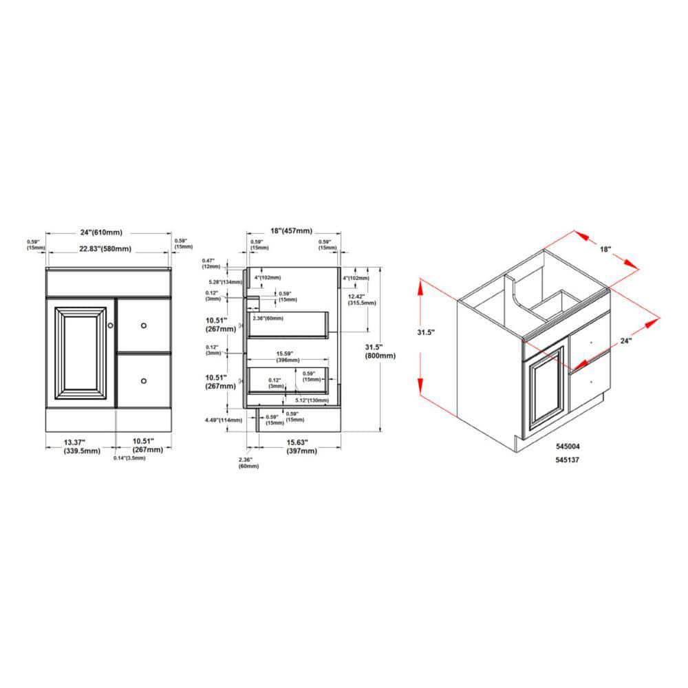 Design House Wyndham 24 in W x 18 in D Unassembled Bath Vanity Cabinet Only in White SemiGloss