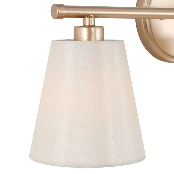 Fabrey 4-light Modern Bathroom Vanity Lights Dimmable Gold Wall Sconces with Fabric Shade - L26.5