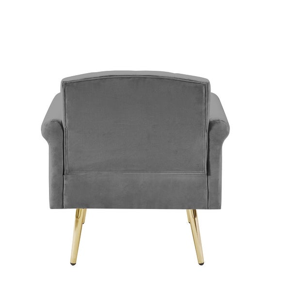 Elegant luxury Velvet Armchair Accent Chairs Tufted Back Lounge Chairs with Nailhead Arms and Pockets