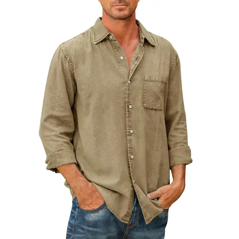 Mens Long Sleeve Button Down Shirt