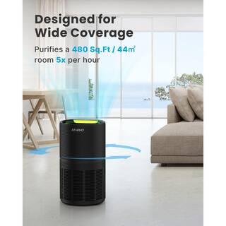 RENPHO Air Purifier Air Cleaner for Home Large Room 960 sq.ft. HEPA Filter in Black WiFi and Alexa Control through APP Black PUS-RP-AP089S-BK