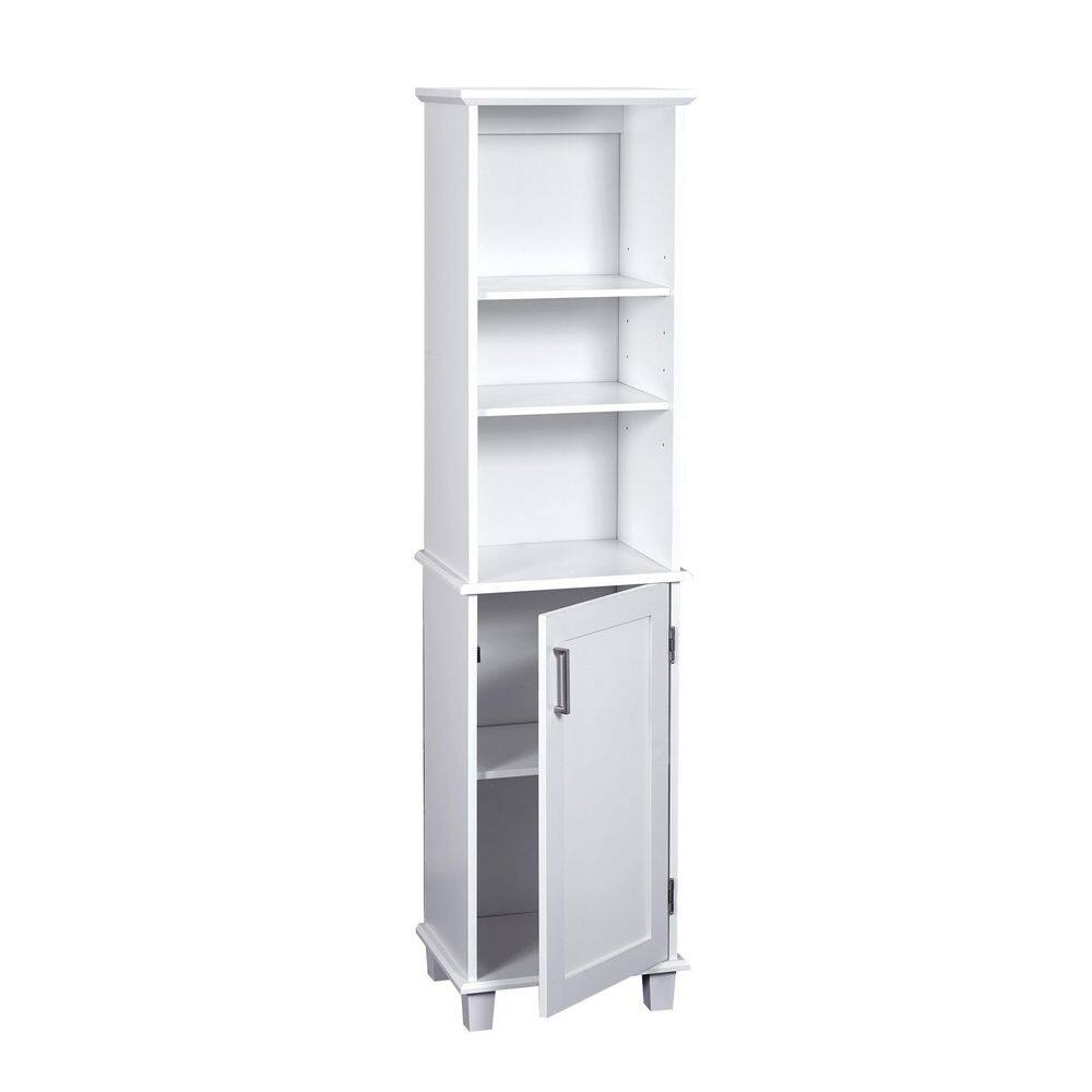 Glacier Bay Shaker Style 16 in. W x 12 in. D x 62.25 in. H Linen Cabinet in White 5348WWHD