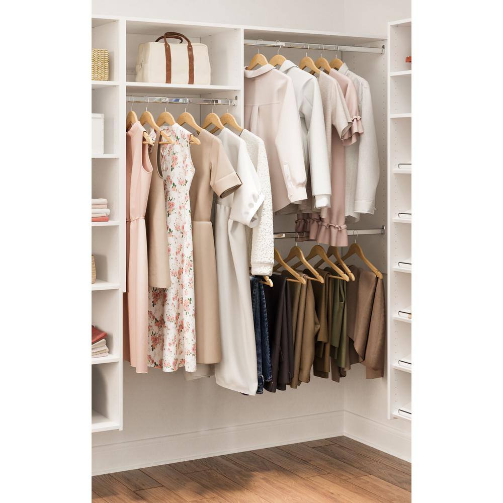 Closet Evolution 36 in. W - 60 in. W White Wood Closet System WH15