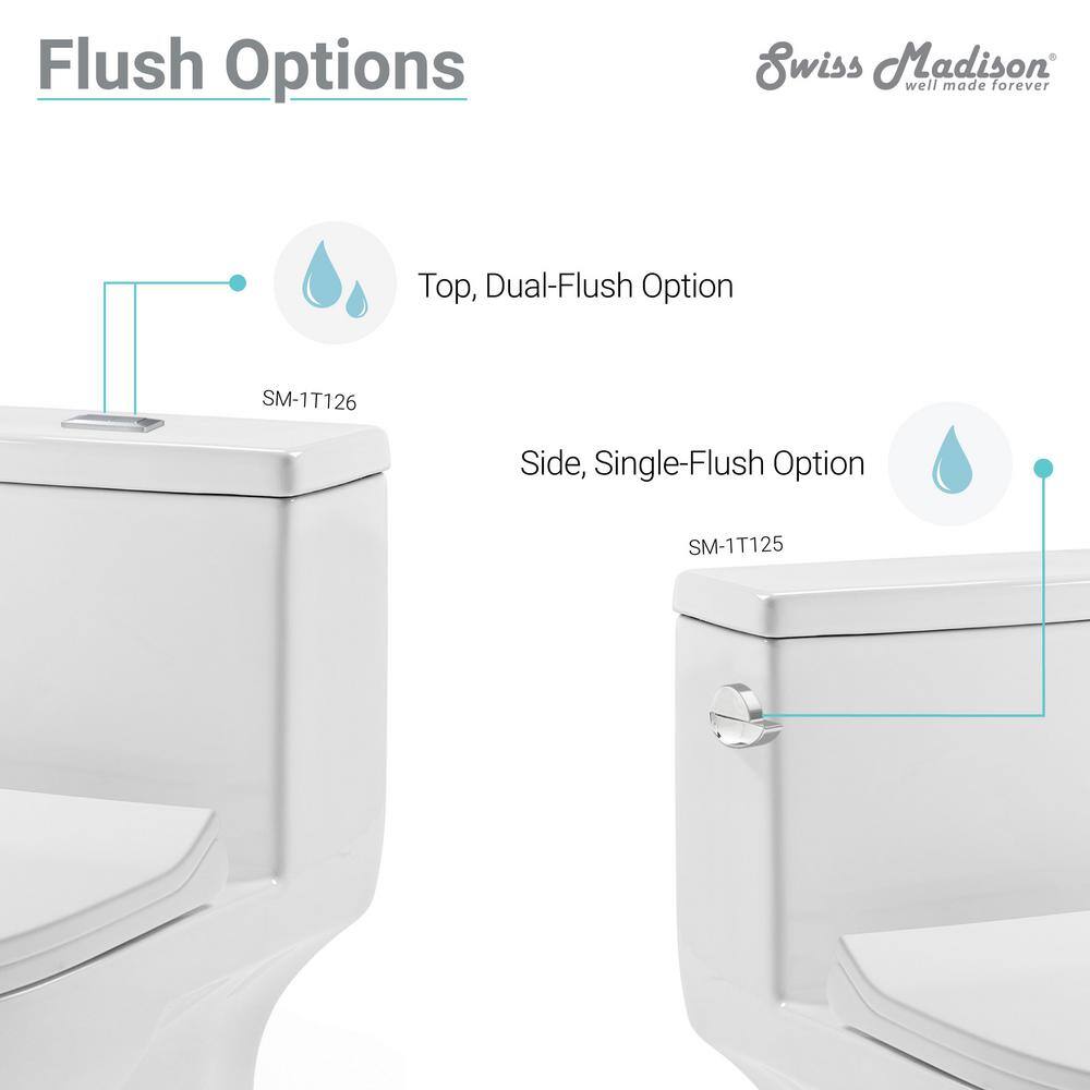 Swiss Madison Daxton 1-piece 1.11.6 GPF Dual Flush Elongated Toilet in White Seat Included SM-1T126