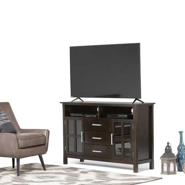 WYNDENHALL Waterloo SOLID WOOD 53 inch Wide Contemporary TV Media Stand - 53