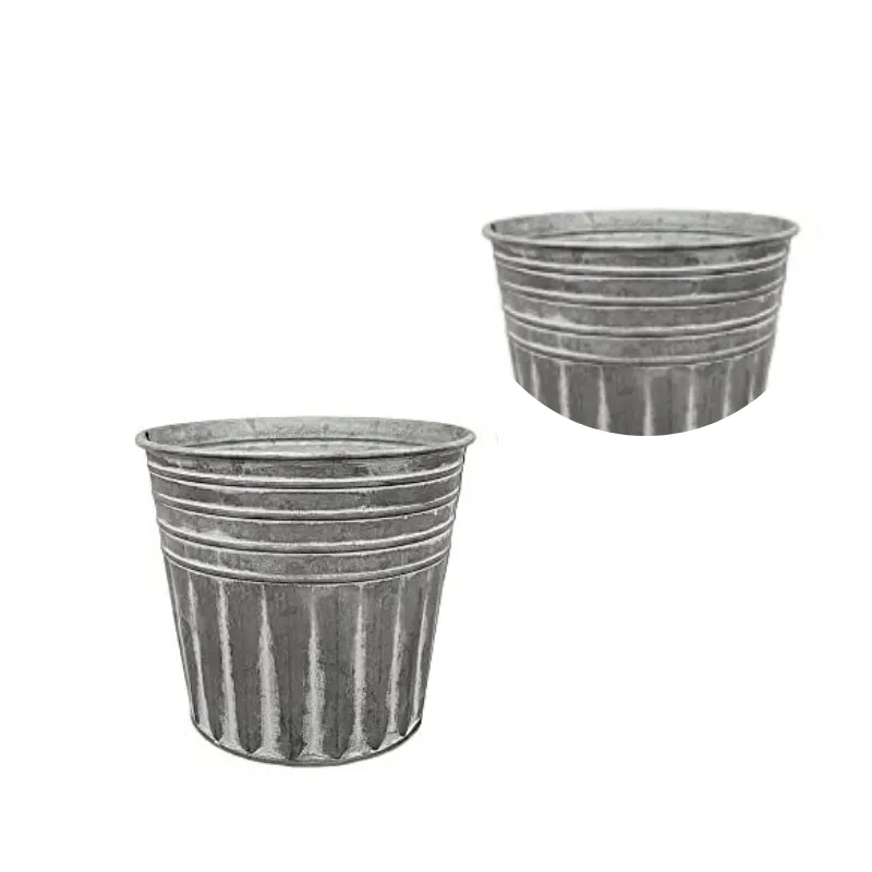 Top Selling Small Size Galvanized Flower Pots Best Quality Garden Decoration Metal Planter At Lowest Price