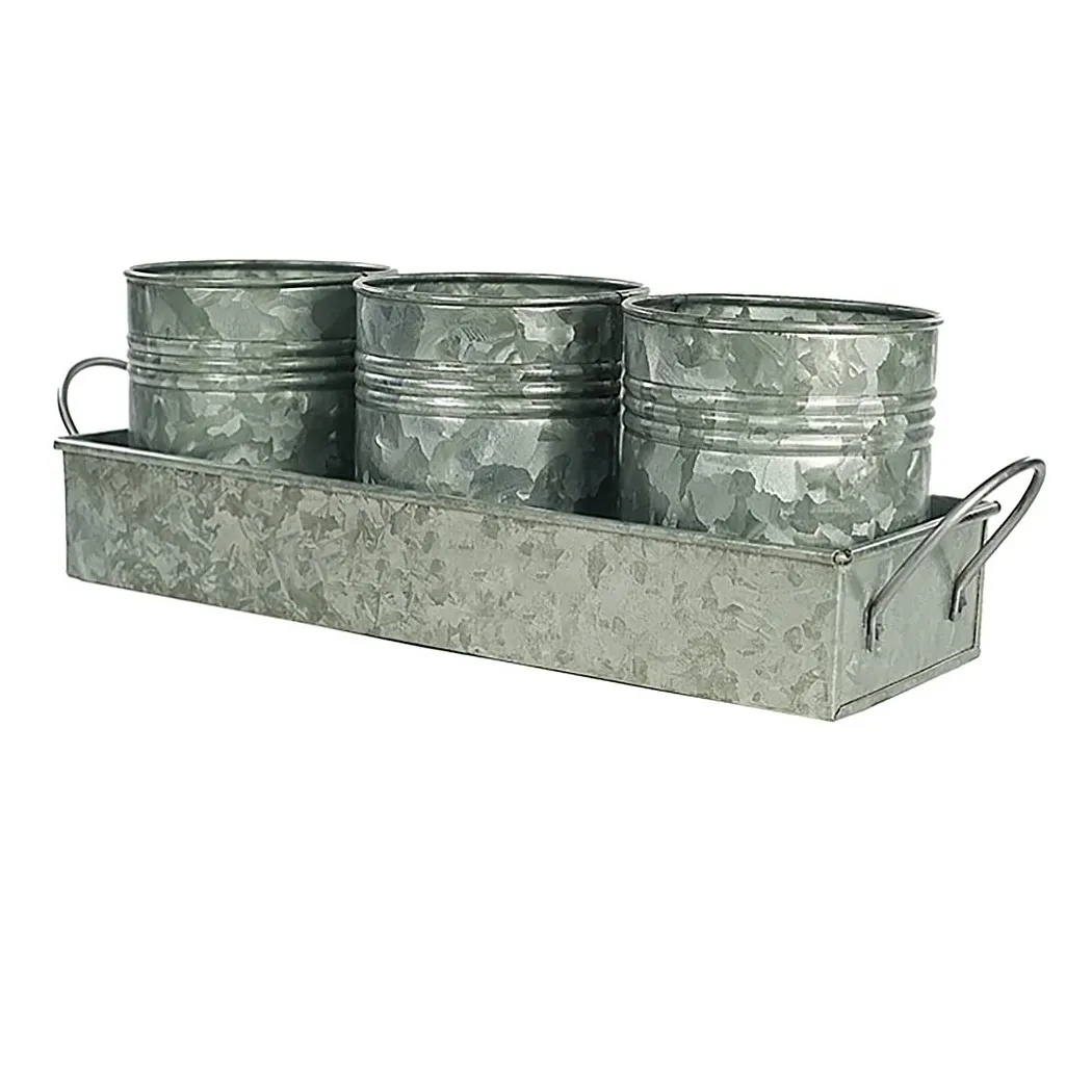 Hot Selling Manufacturer of garden planter galvanized powder coated metal flower pot and planter at cheap price