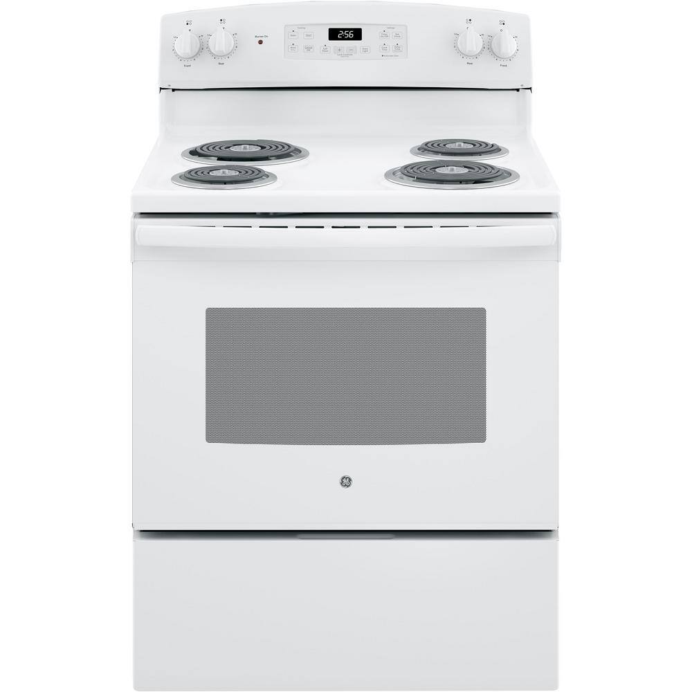 GE 30 in. 5.0 cu. ft. Freestanding Electric Range in White JB256DMWW