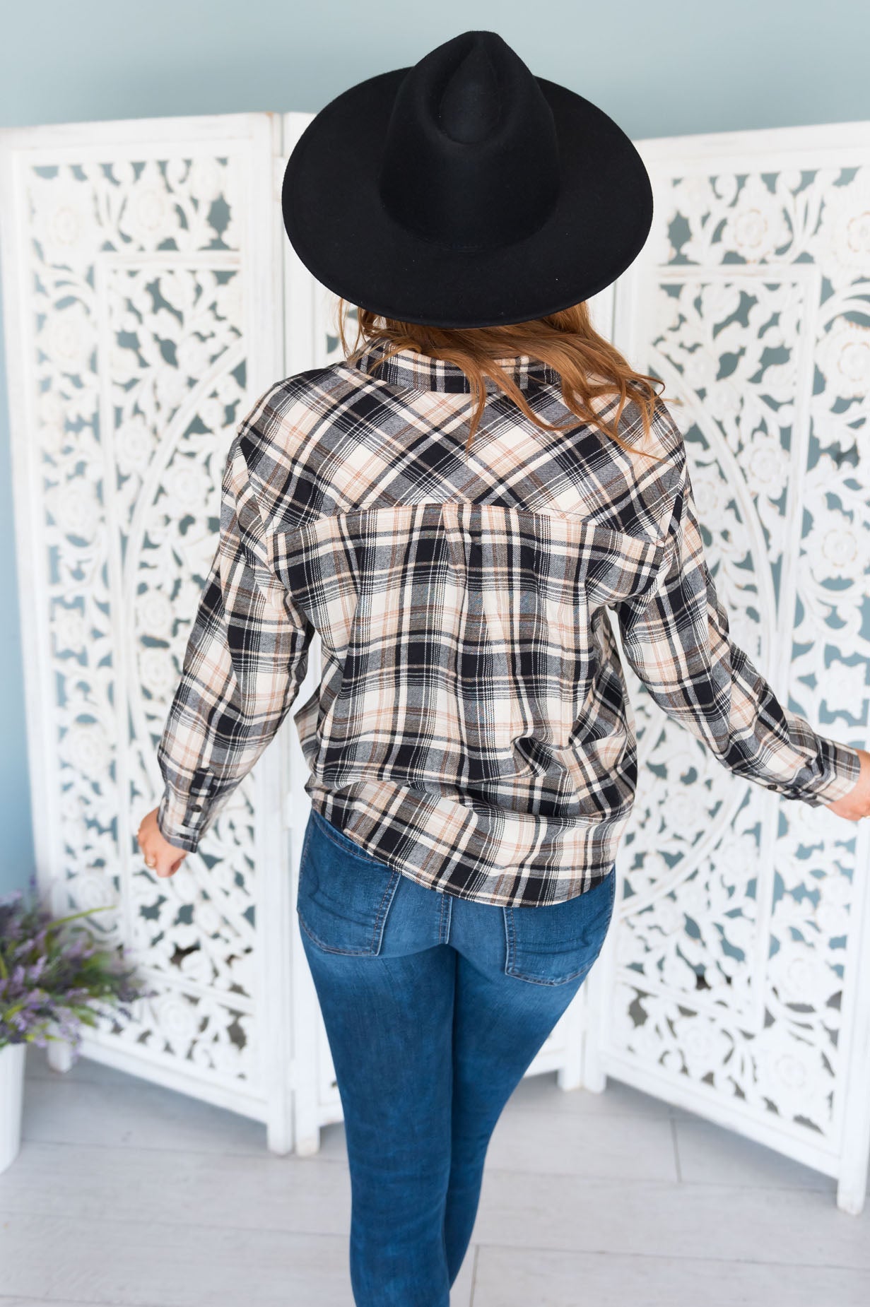 Fall Harvest Modest Button Front Flannel