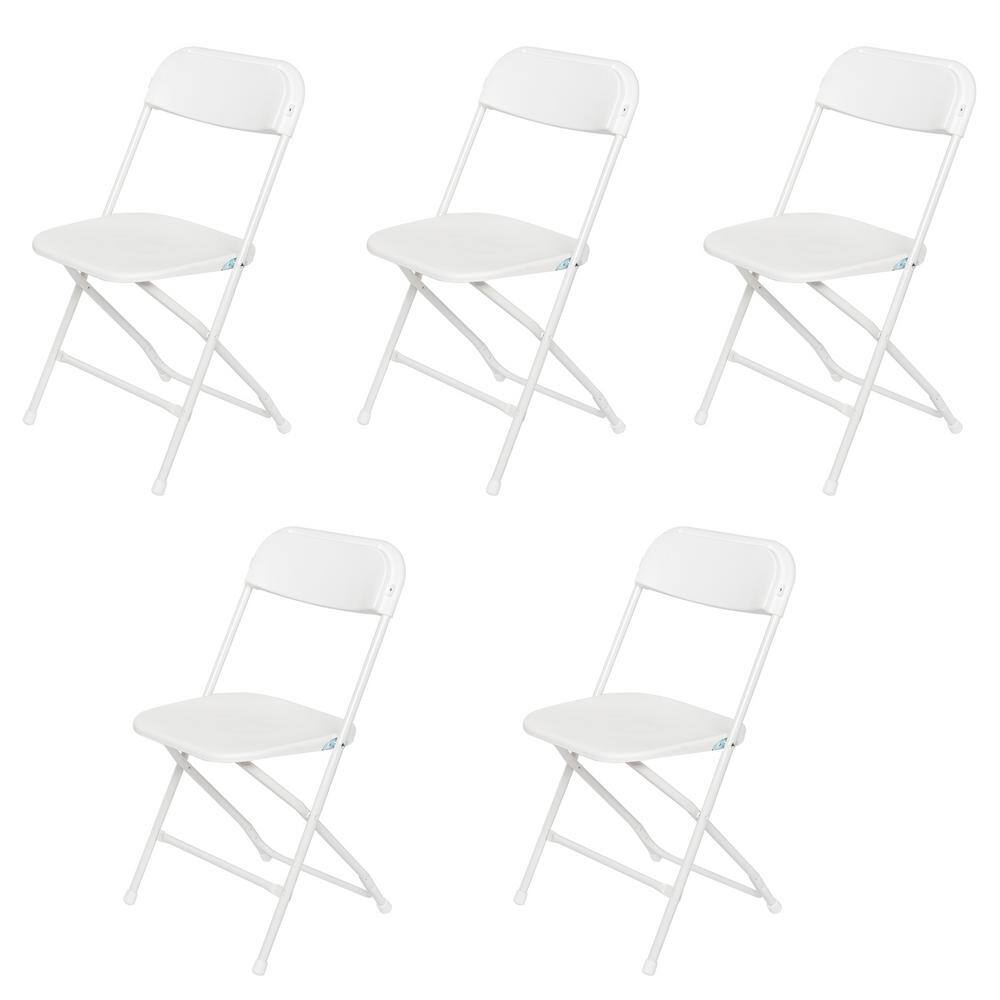 Karl home White Steel Folding Chairs (Set of 5) 299222737140