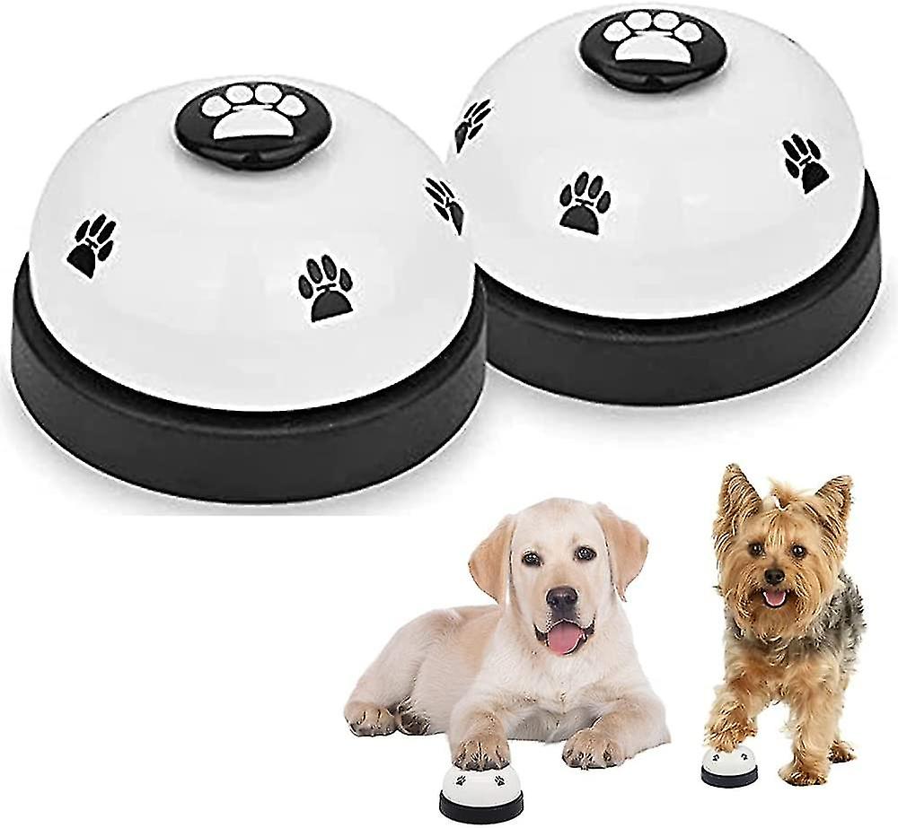 Pack Metal Dog Bells With Non-slip Rubber Bottom For Pet Training Bell (white)