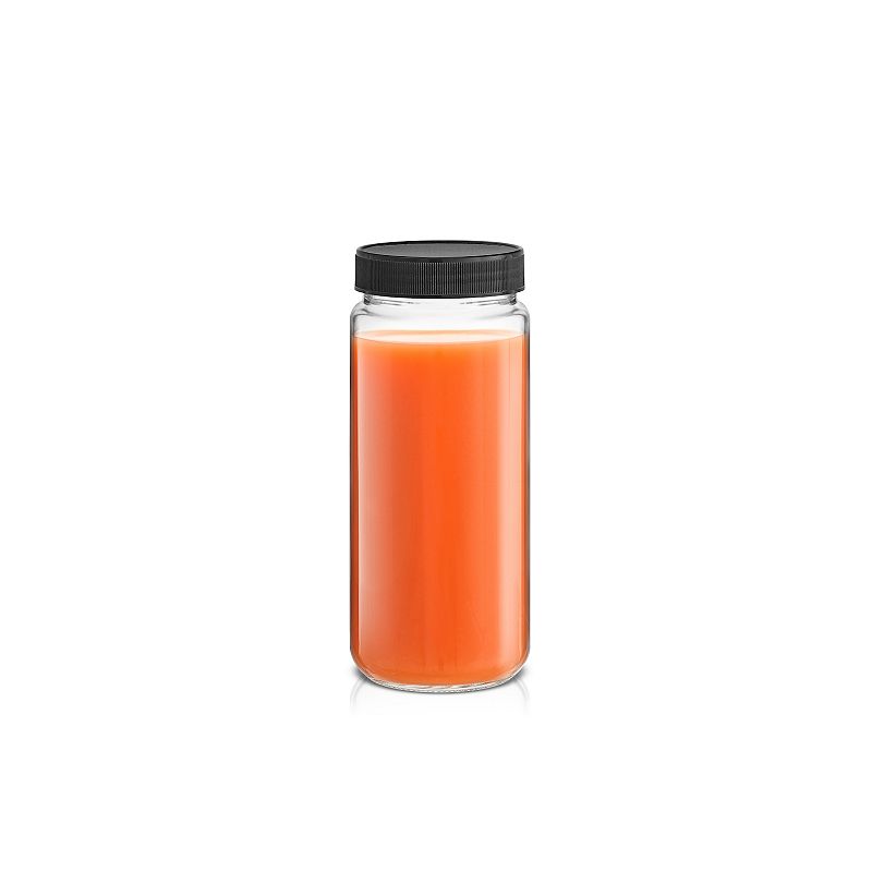 JoyJolt 8-Piece Reusable Glass Juice Bottles with Lids