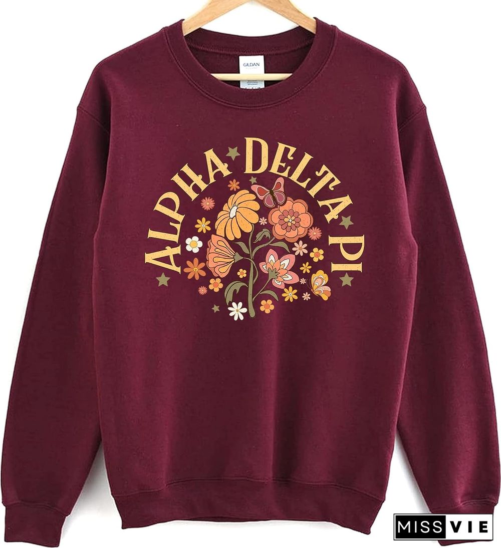 Retro Floral Alpha Delta Pi Sweatshirt