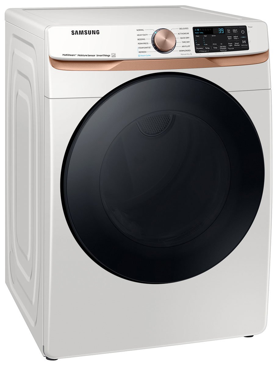  7.5 Cu. Ft. Ivory Smart Gas Dryer With Steam Sanitize+ and Sensor Dry