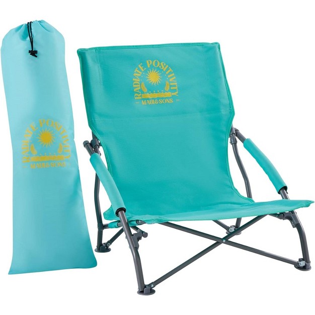 Maui And Sons Comfort Sling Back Bag Beach Camping Picnic Chair Teal