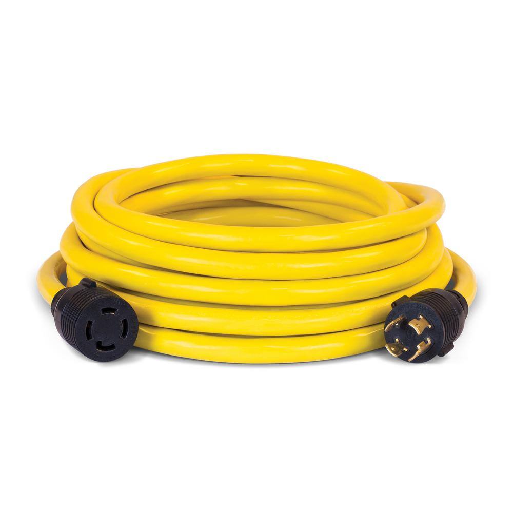 Champion Power Equipment 25 ft. NEMA L14-30P to L14-30R Generator Cord in Yellow 100395