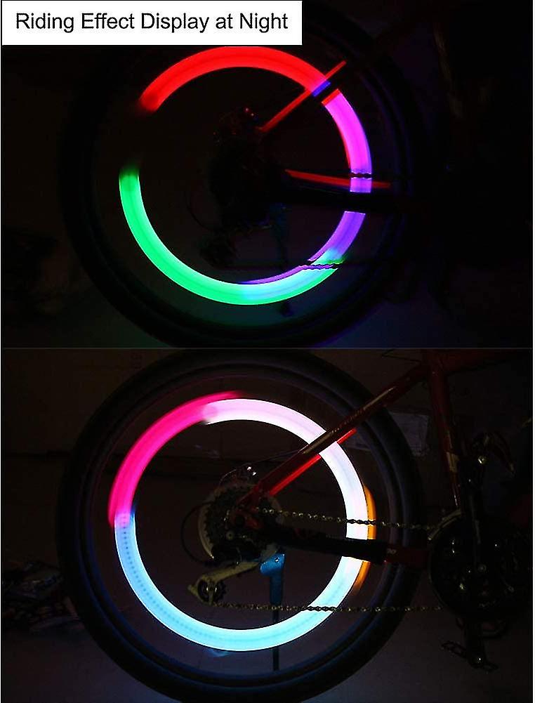 4pack Car Tire Wheel Valve Light， Bike Led Wheel Lights， Waterproof Wheel Valve Caps Lights (colorful)