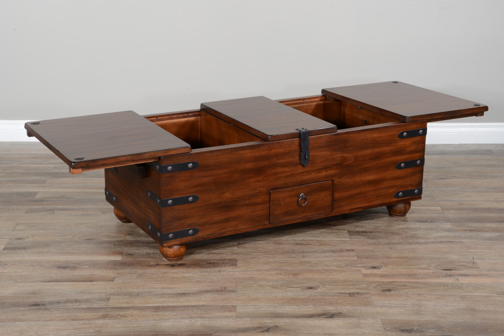 48 quotRectangular Rustic Wood Trunk Coffee Table Storage   Traditional   Coffee Tables   by Sideboards and Things  Houzz