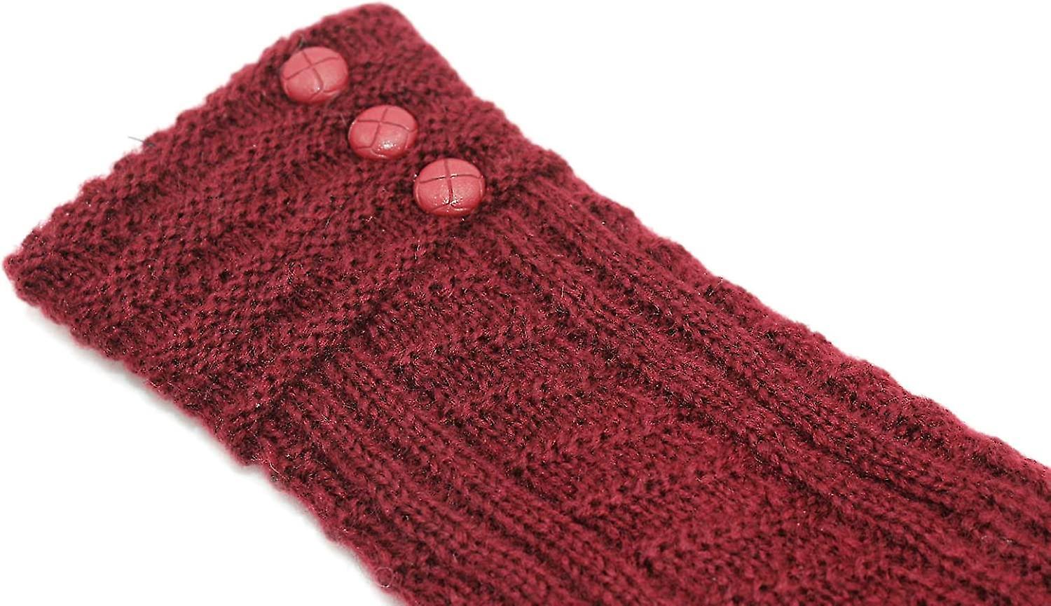 Winter Warm Knit Fingerless + Touchscreen Texting Thick Cotton Full Gloves 2-in-1