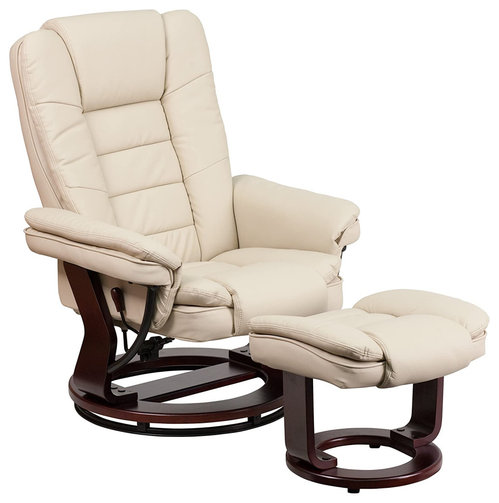 Contemporary Recliner With Ottoman  Comfortable LeatherSoft Upholstery   Modern   Theater Seating   by Decorn  Houzz