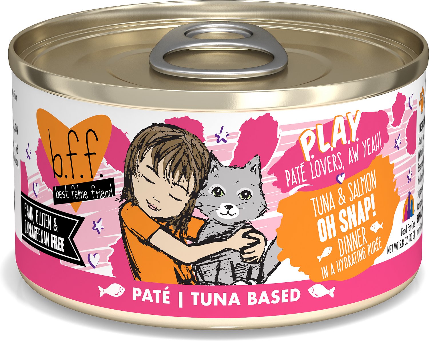 Weruva Cat BFF Play Pate Lovers Tuna and Salmon Oh Snap Dinner In A Hydr