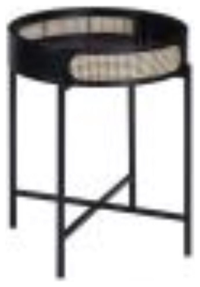 Lv01077 End Table  Black Finish Colson ( 1 Piece /1Ctn   Tropical   Side Tables And End Tables   by VirVentures  Houzz