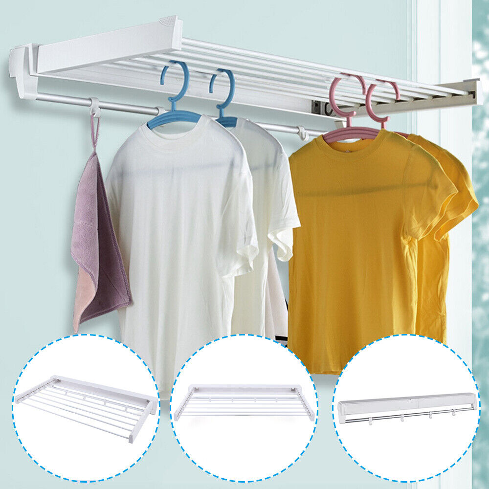 Flkoendmall Wall Mounted Foldable Clothes Drying Rack For Laundry Room Bathrooms Balcony