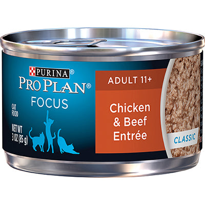 Purina Pro Plan Adult 11+ Chicken and Beef Entrée Classic Canned Cat Foo