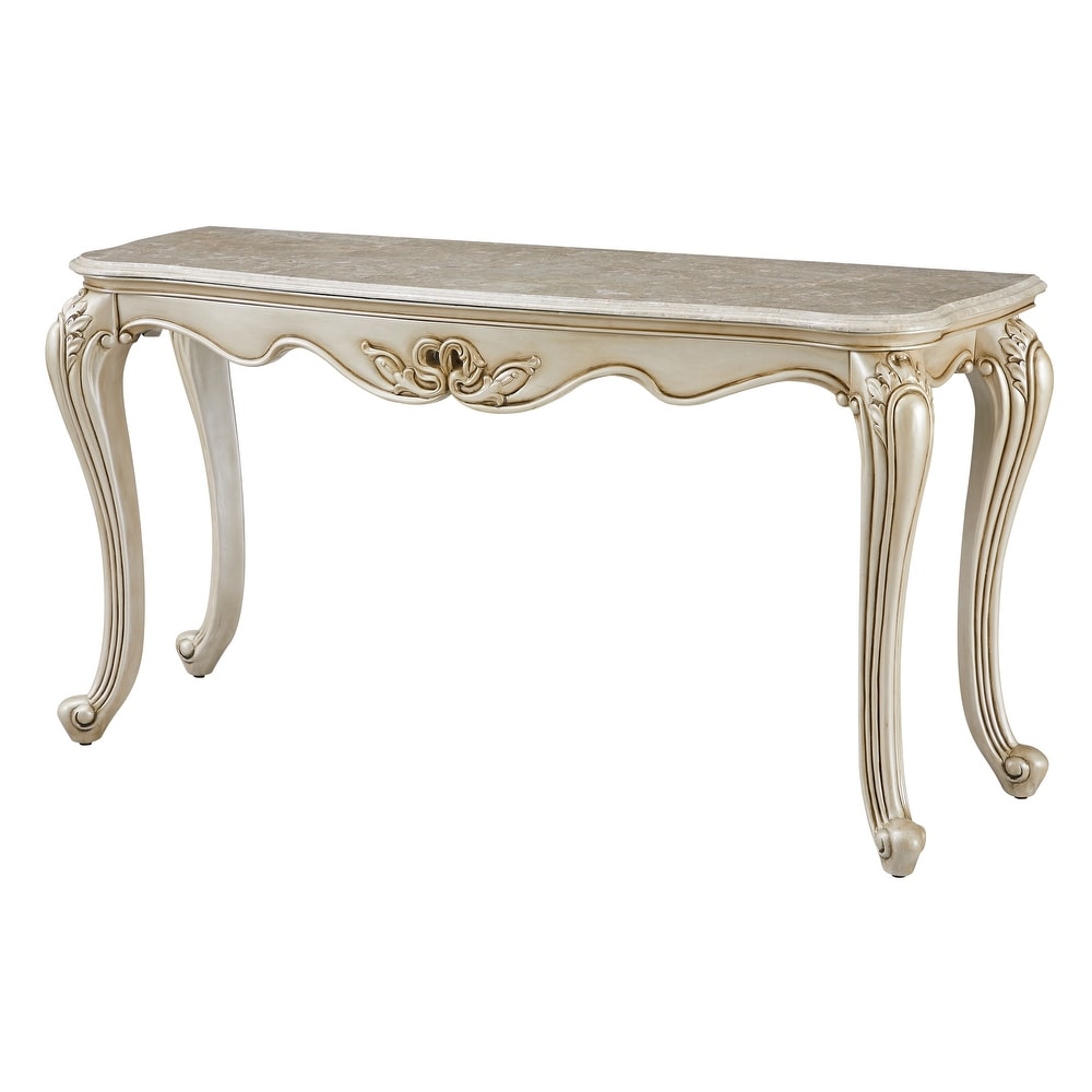 New Classic Furniture Vivienne Champagne Console Table with Marble Top