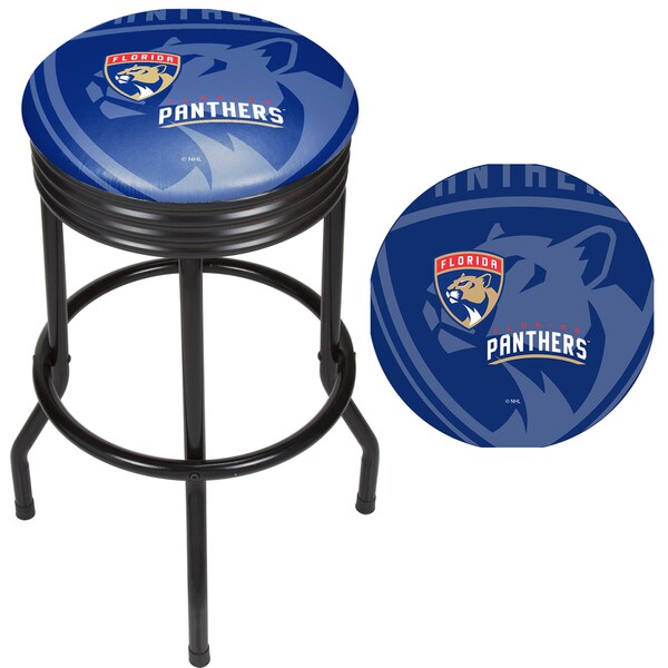 NHL Black Ribbed Bar Stool