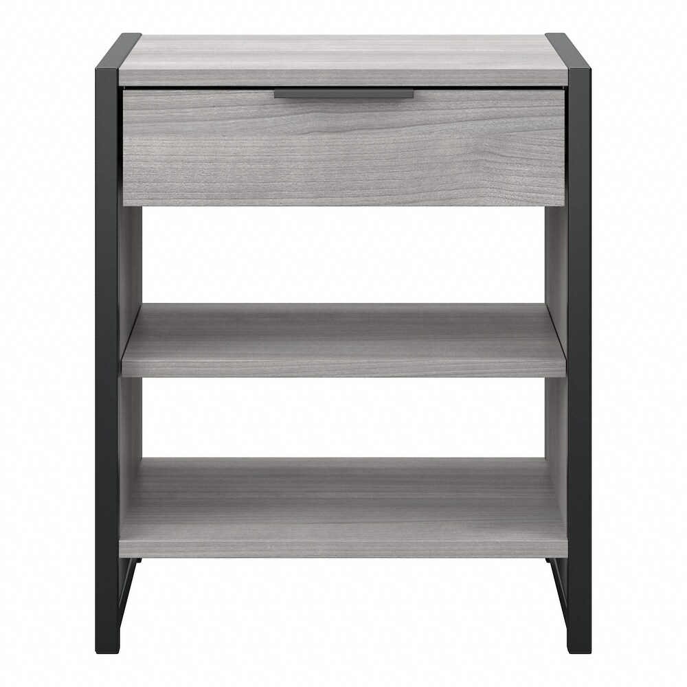 Atria Small Nightstand with Drawer and Shelves by Bush Furniture