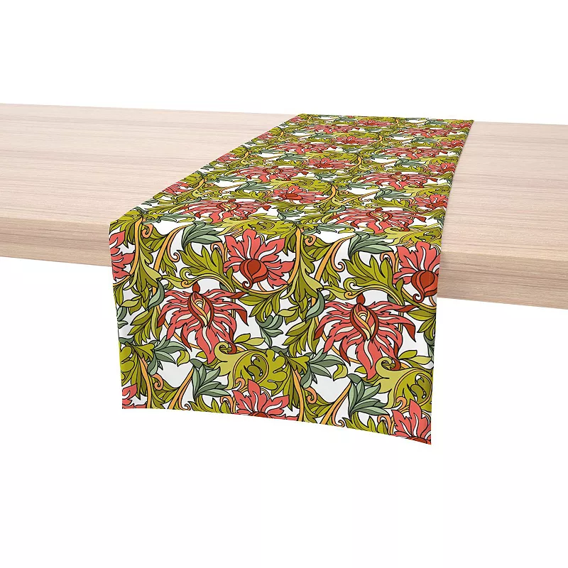 Table Runner， 100% Cotton， 16x72， Floral 4