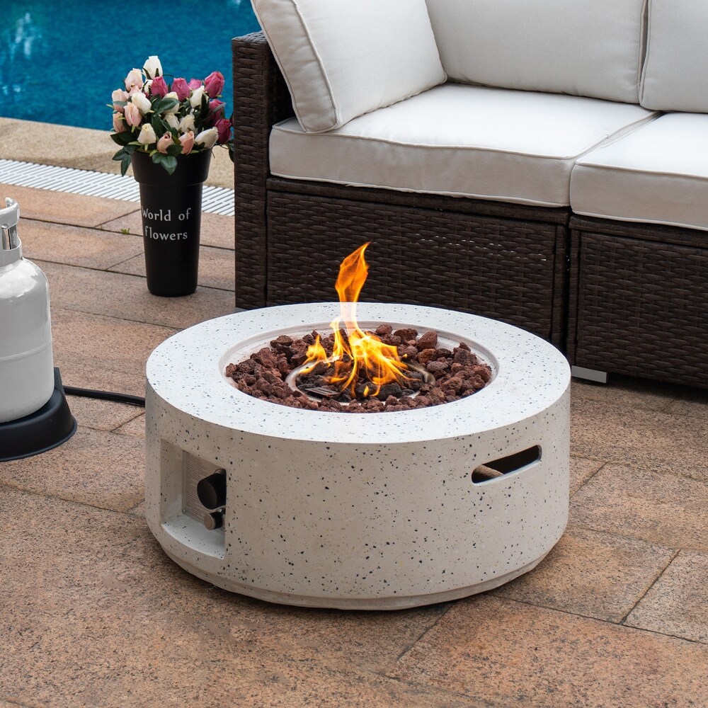 COSIEST Outdoor Patio Round Propane Firepit  40000BTU   28\