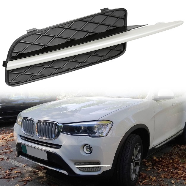 Unique Bargains Car Front Bumper Left Side Grill Cover 51117159593 For Bmw X5 E70 2007 2010 Black 1pc