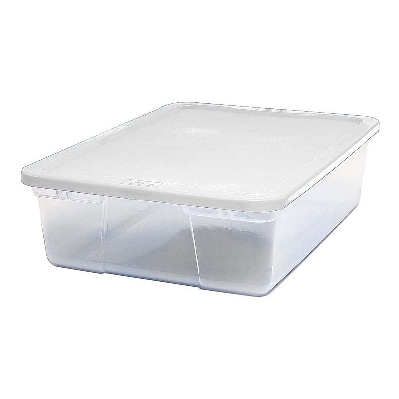 Homz 28 Qt Snaplock Clear Plastic Storage Container Bin with Secure Lid， 4 Pack