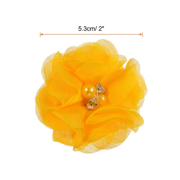 Artificial Rhinestone Chiffon Flower Heads，Flowers 2 Inch 20Pcs