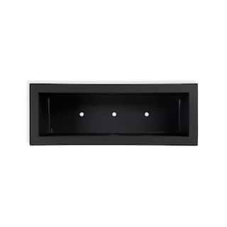 PolyStone Planters Milan Tall 46 in. x 17 in. Black Composite Trough 1004