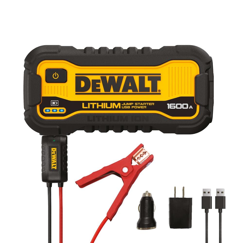 DEWALT 1600 Peak Amp Lithium Jump Starter with USB Power Bank DXAELJ16