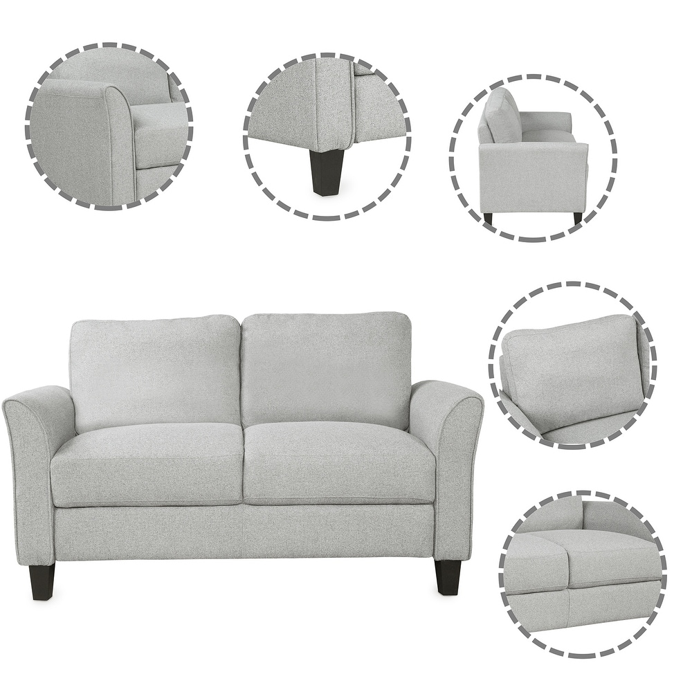 Sturdy Love Seat Sofa with Soft Linen Cushions