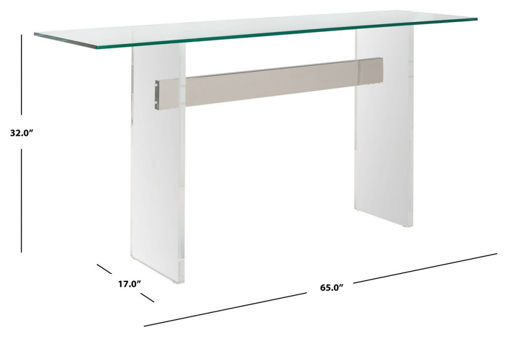 Safavieh Couture Charlise Acrylic Console Table Silver/Clear   Contemporary   Console Tables   by HedgeApple  Houzz