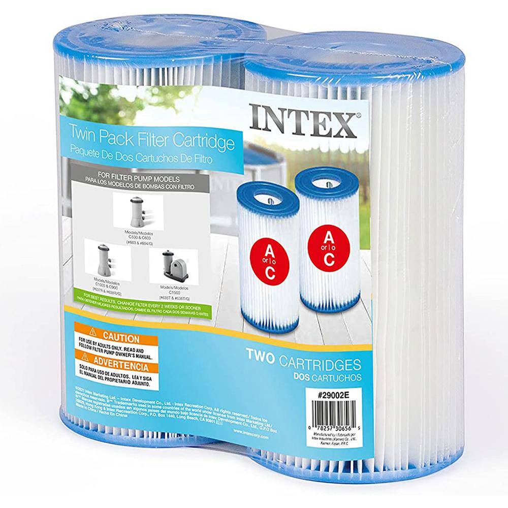 INTEX Krystal 48 in. 100 sq. ft. Pool Cartridge Pump for Pool and Filter Replacement Cartridges 28603EG + 29002E