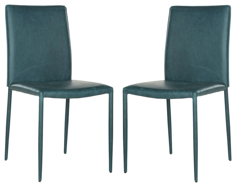 Chaka 19  x27 x27h Dining Chair set of 2 Antique Teal   Midcentury   Dining Chairs   by Peachtree Fine Furniture  Houzz